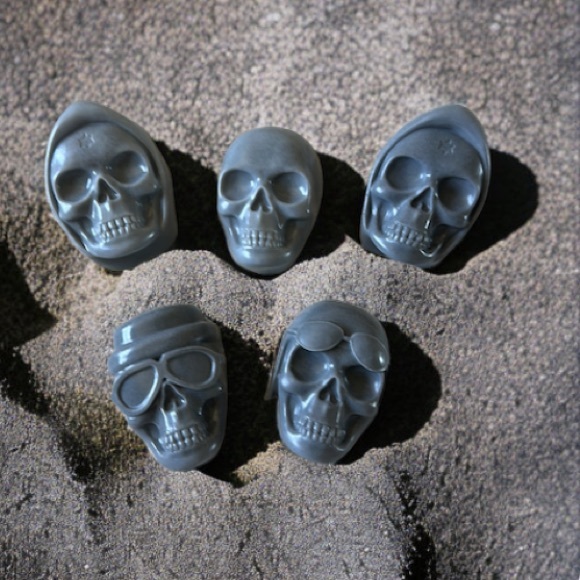 3 Hand Crafted Halloween Skulls Charcoal Soap - Picture 2 of 6